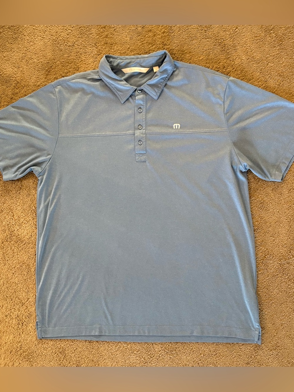 Travis Mathew Men’s Slate Blue Polo Shirt size 2XL Golf Performance